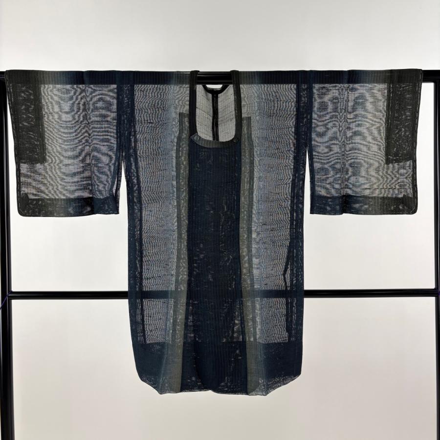 道行 身丈91.5cm 裄丈64.5cm M 菱屋六右衛門 夏紬地 和装コート 角衿 