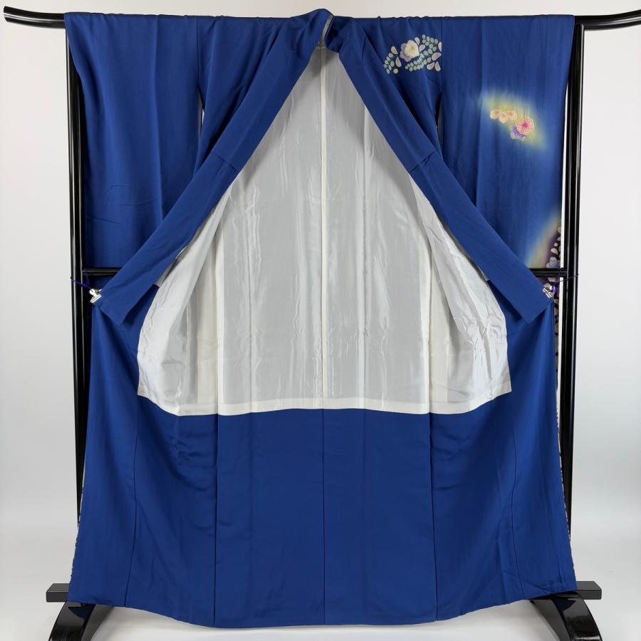 振袖 身丈164.5cm 裄丈64.5cm M 袷 辻が花 ぼかし 青 正絹 名品 中古
