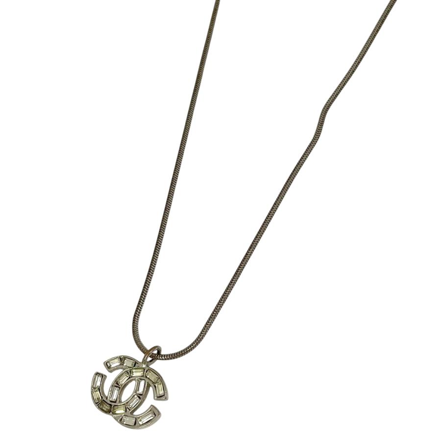 CHANEL（シャネル） ココマーク ラインストーン ネックレス シルバー