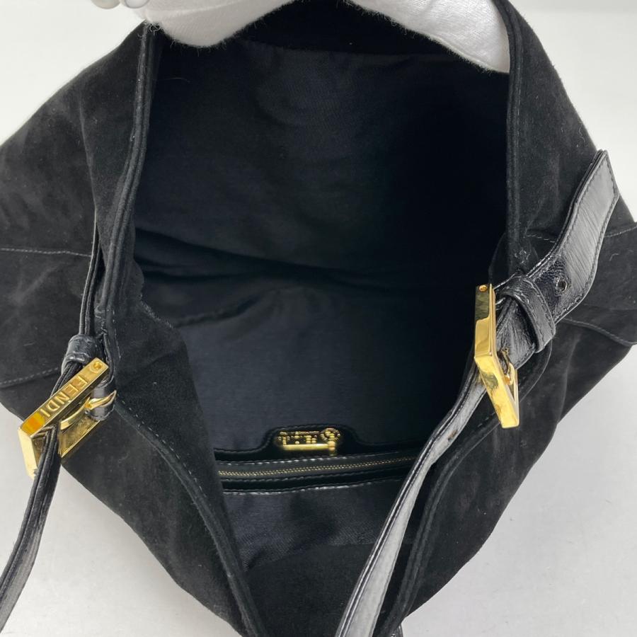 FENDI（フェンディ） ズッカロゴ ショルダーバッグ スエード ブラック 