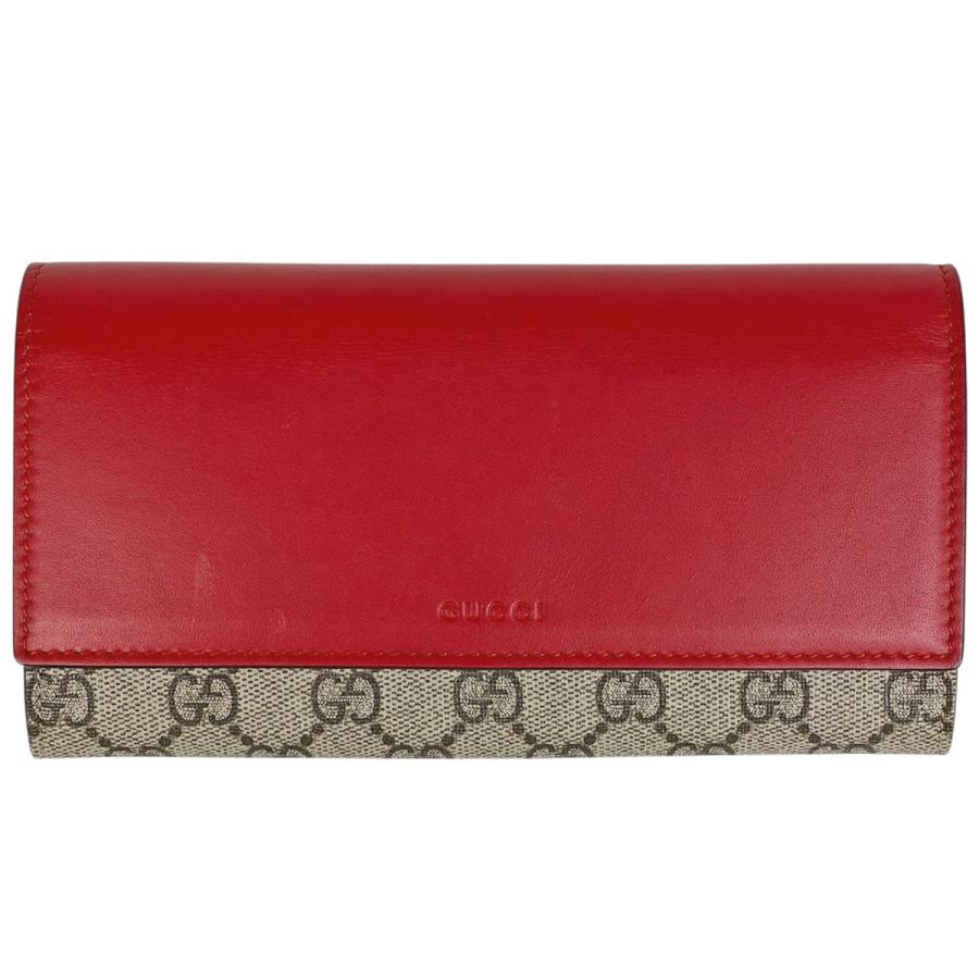 GUCCI GGキャンバス 長財布 ベージュ/レッド 【公式ショッピングサイト】