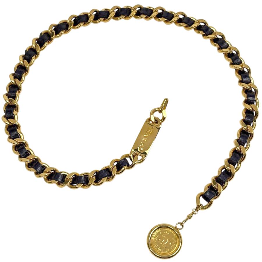 CHANEL（シャネル） ココマーク チェーン ベルト GP レザー ゴールド