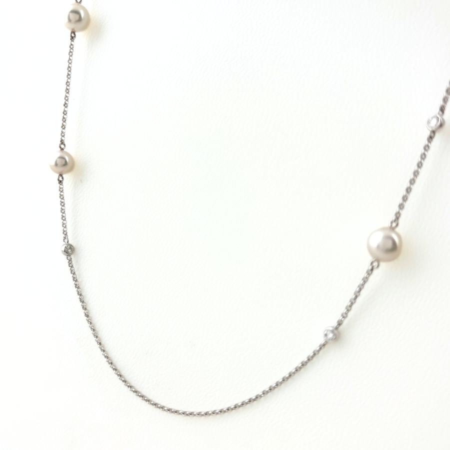 MIKIMOTO（ミキモト） パール メレダイヤ 真珠 ネックレス K18 パール