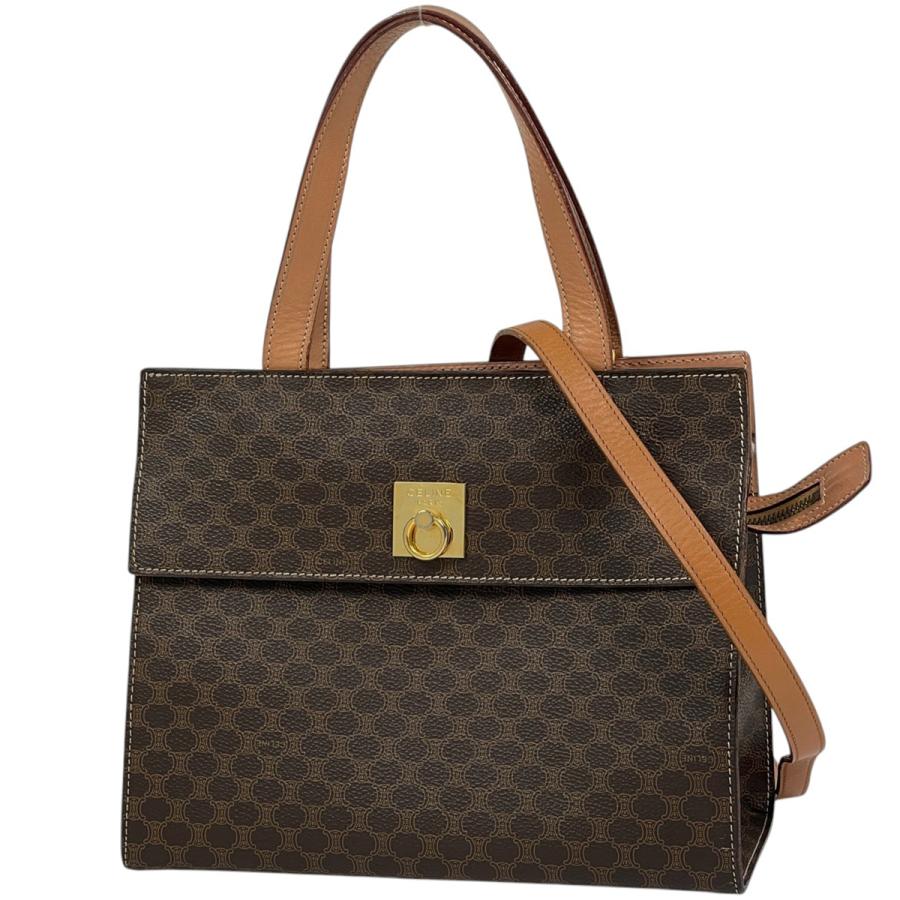 CELINE（セリーヌ） マカダム柄 ハンドバッグ 2WAY ショルダーバッグ 