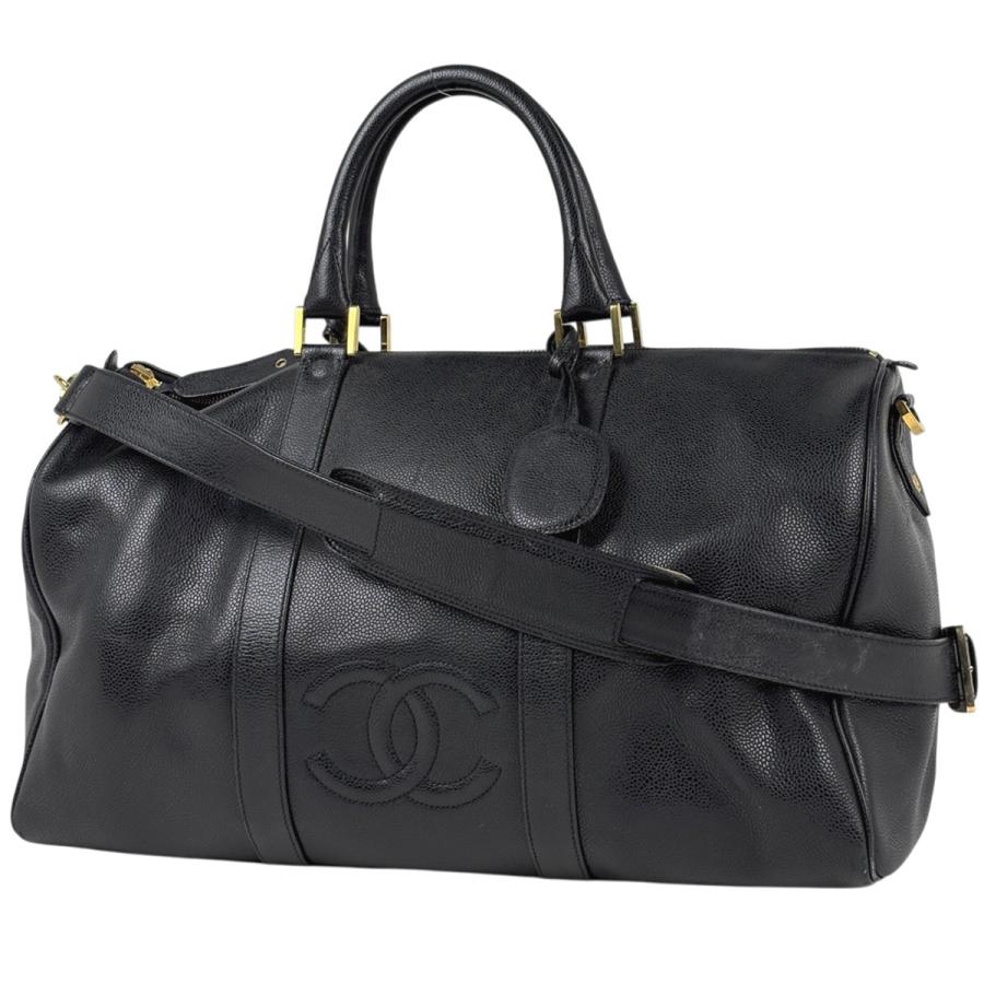 シャネルボストン　キャビアスキンココマーク CHANEL（シャネル） ココマーク ボストンバッグ 2WAY キャビアスキン