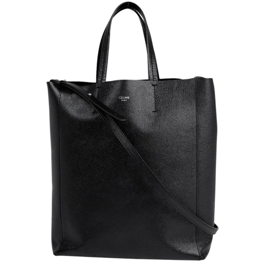 【美品】セリーヌ　トートバッグ　2way　バーティカルカバ　スモール　レザー　黒 CELINE（セリーヌ） バーティカル カバ スモール トートバッグ 2WAY