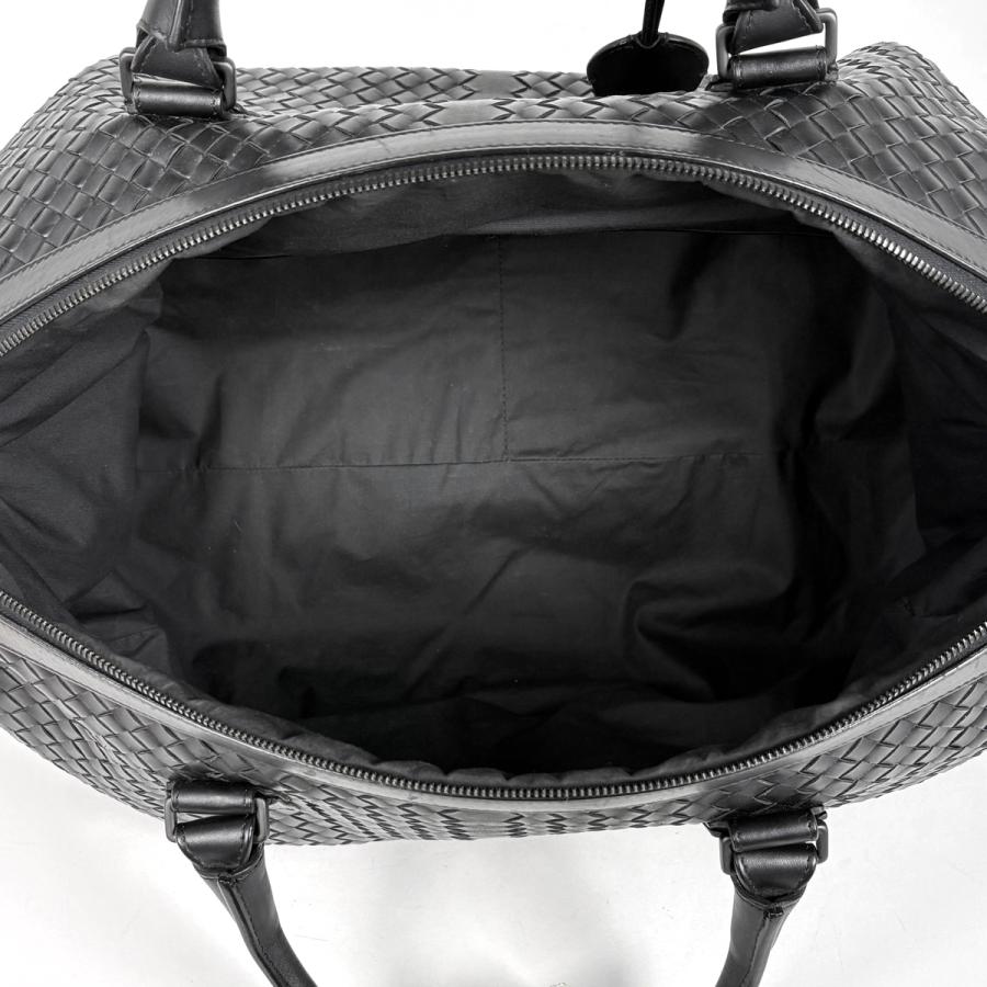 【美品】ボッテガ イントレチャート 2way ボストンバッグ レザー ブラック ボッテガヴェネタ BOTTEGAVENETA イントレチャート ボストンバッグ