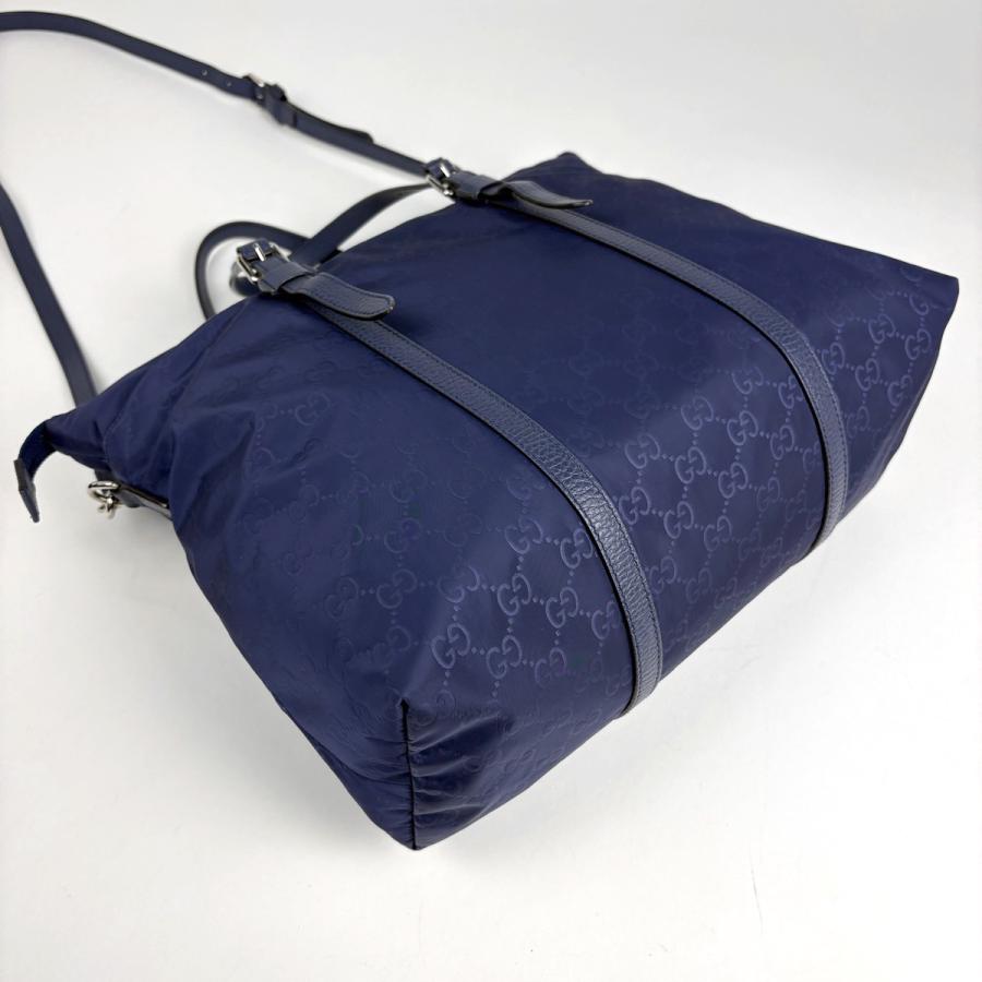 GUCCI（グッチ） GUCCI GG柄 トートバッグ 2WAY ナイロン ブルー 