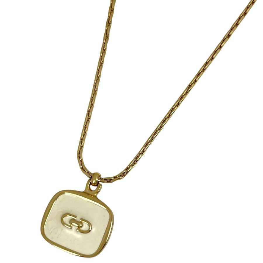 クリスチャンディオール ロゴ ネックレス GP 【中古】 Christian Dior 最終値下げ！Christian Dior ロゴ ネックレス ベルトモチーフ