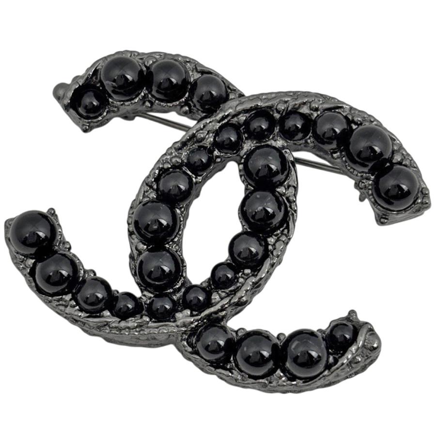 CHANEL（シャネル） ココマーク ブローチ シルバーメッキ ブラック 