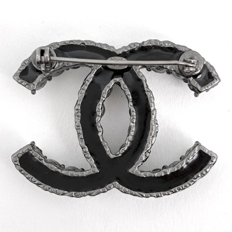 CHANEL（シャネル） ココマーク ブローチ シルバーメッキ ブラック 