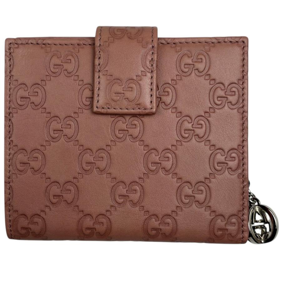 GUCCI（グッチ） グッチシマ 二つ折り財布 GG柄 シマレザー ピンク