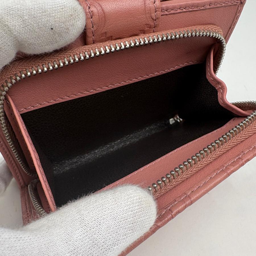 GUCCI 二つ折り財布 シマレザーGG ピンク GUCCI（グッチ） グッチシマ 二つ折り財布 GG柄 シマレザー ピンク