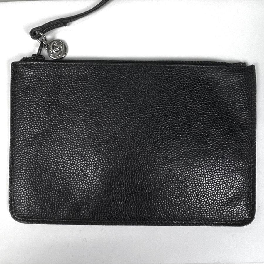 CHANEL（シャネル） ロゴ チェーン ショルダーバッグ 巾着型 キャビア