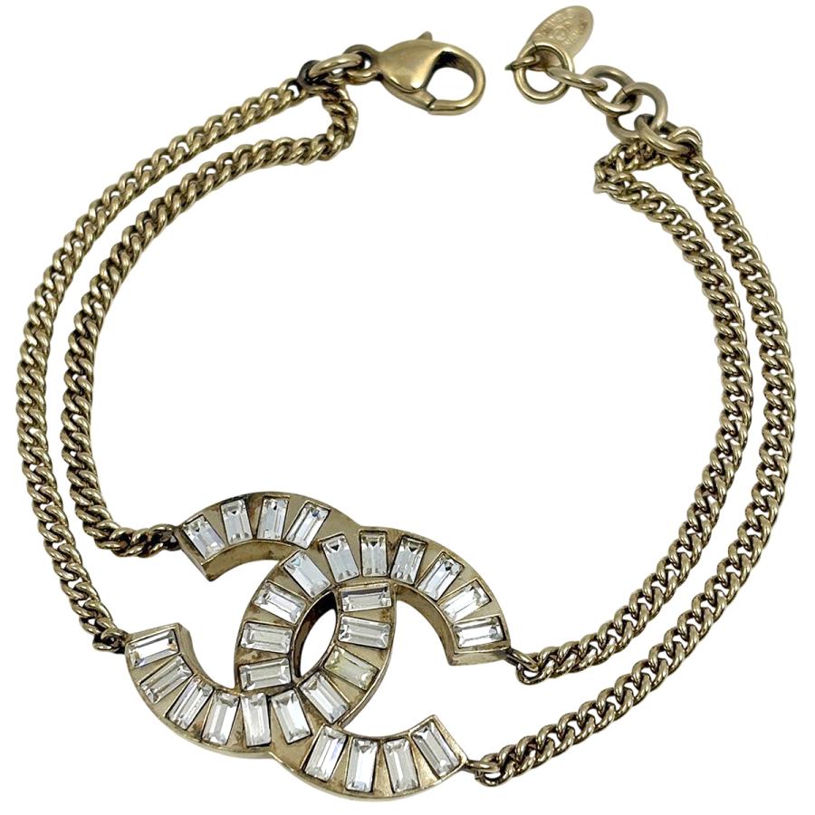 CHANEL（シャネル） ココマーク チェーン ブレスレット ラインストーン