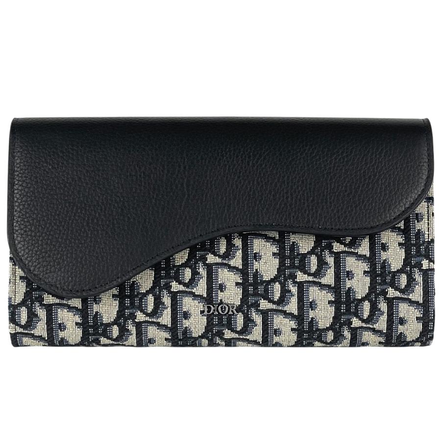 Christian Dior トロッター 二つ折り 長財布 キャンバス レザー Christian Dior（クリスチャン・ディオール） トロッター柄 二つ折り