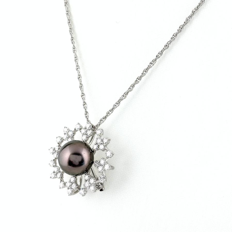 MIKIMOTO（ミキモト） パール ネックレス メレダイヤ ペンダント 真珠 