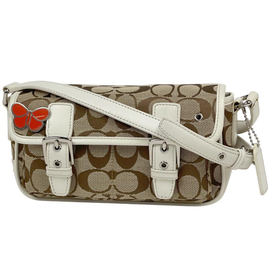 COACH（コーチ） シグネチャー ショルダーバッグ キャンバス ブラウン 