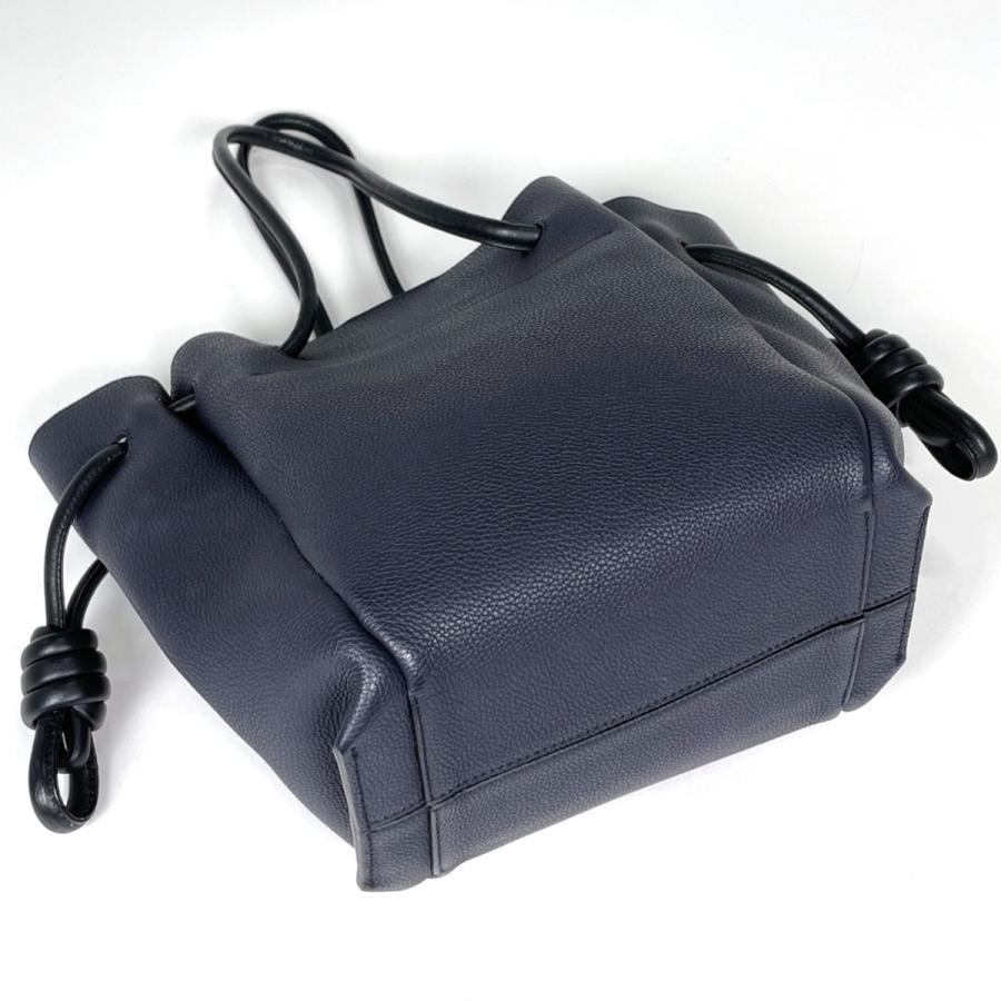 ロエベ　フラメンコ ノット　アナグラム　トートバッグ　レザー　紺色　ネイビー LOEWE（ロエベ） トートバッグ フラメンコ ノット スモール 巾着型