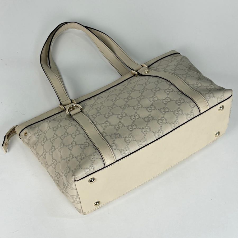 GUCCI（グッチ） グッチシマ トートバッグ GG柄 シマレザー ホワイト 