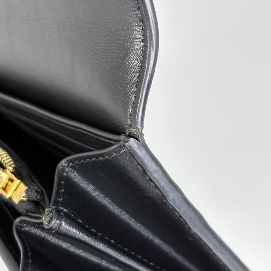 CELINE（セリーヌ） 長財布 二つ折り レザー ブラック レディース 中古