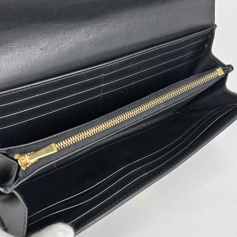 CELINE（セリーヌ） 長財布 二つ折り レザー ブラック レディース 中古