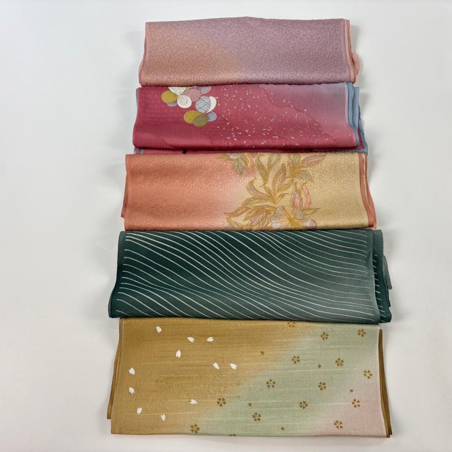 帯揚げ 優品 帯揚げ5枚セット 薄紫 正絹 和装小物 中古 : リユース 