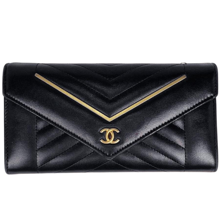 CHANEL（シャネル） CHANEL Vステッチ 二つ折り 長財布 シェブロン