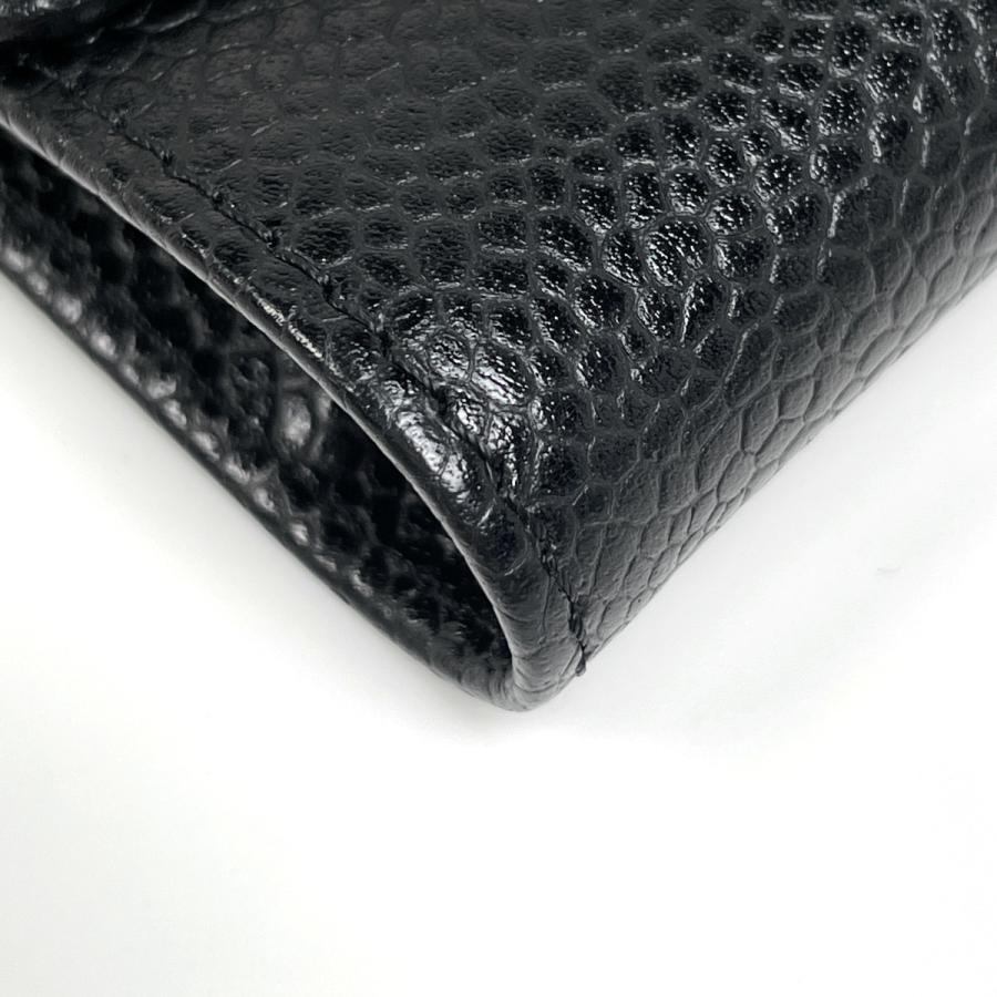 CHANEL（シャネル） ココマーク 三つ折り財布 キャビアスキン ブラック