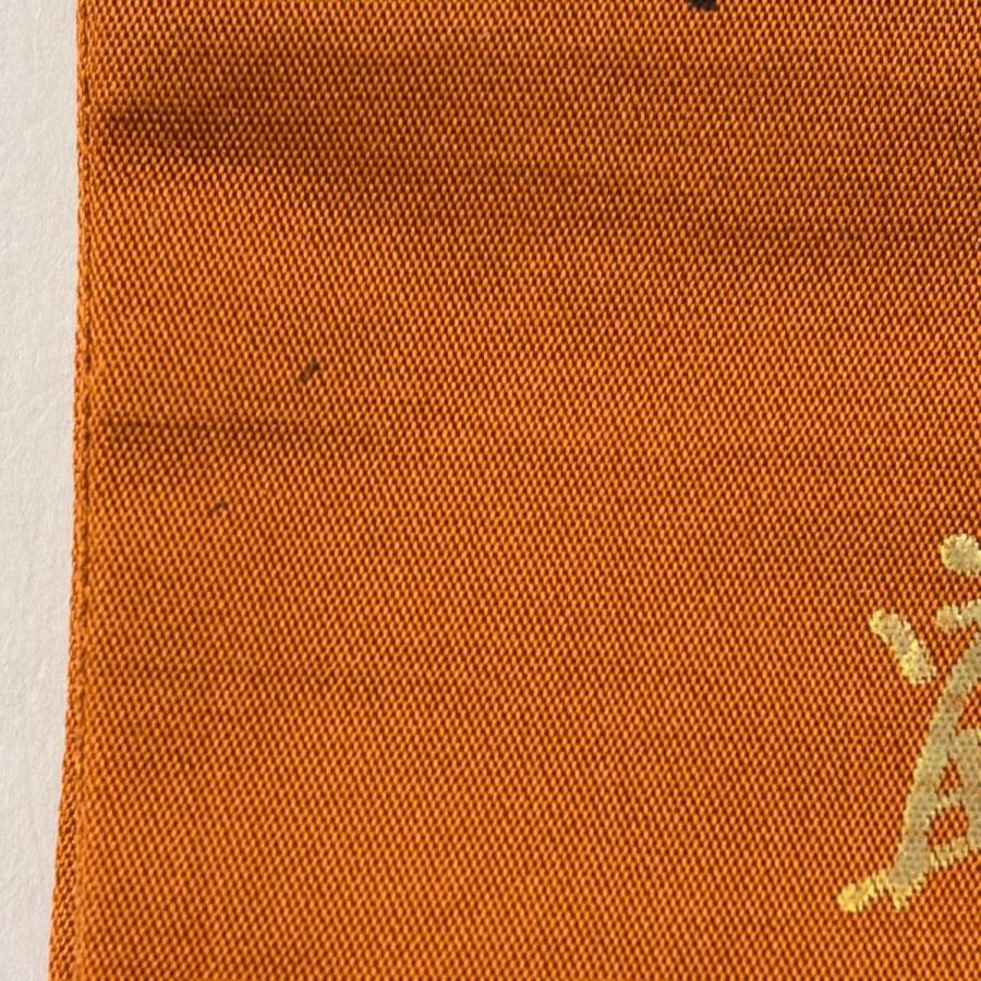袋名古屋帯 秀品 落款あり 鳥獣戯画 うさぎ オレンジ 正絹 中古