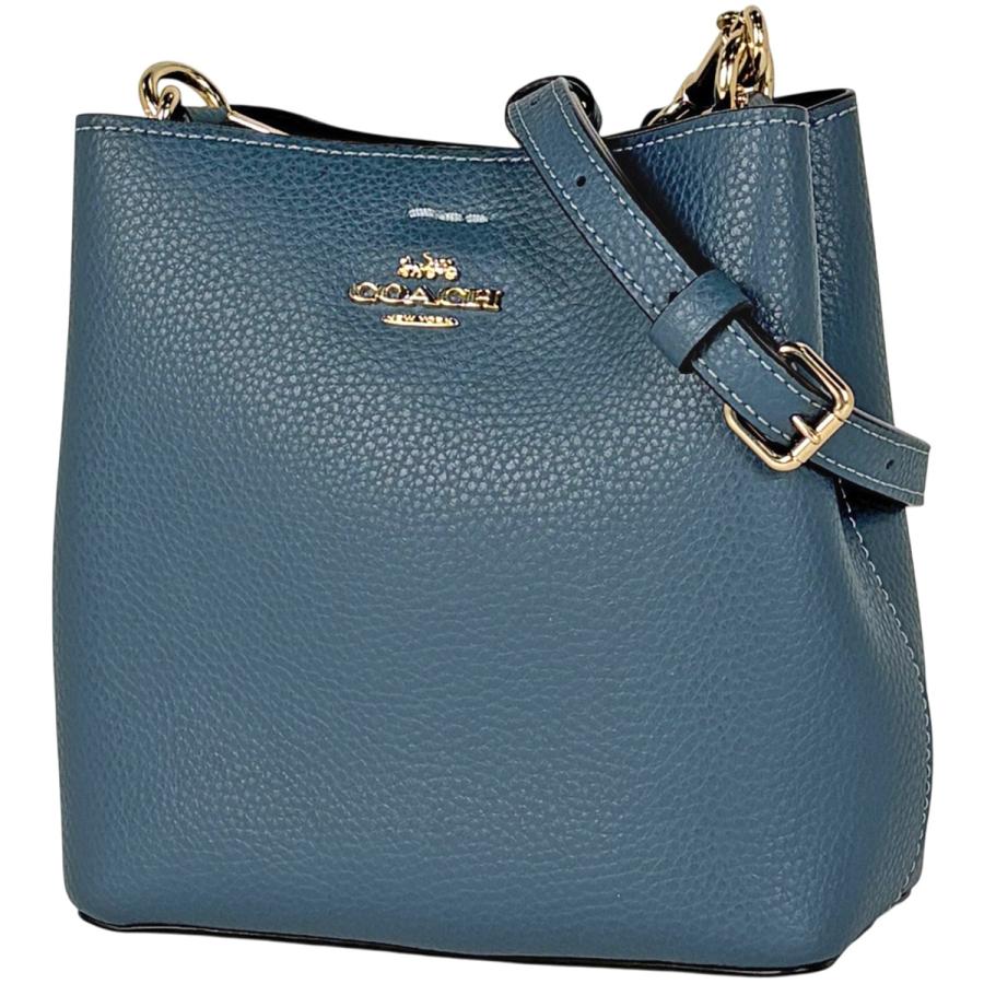 COACH（コーチ） ロゴ ショルダーバッグ ミニタウン レザー ブルー