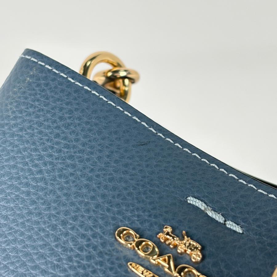 COACH（コーチ） ロゴ ショルダーバッグ ミニタウン レザー ブルー
