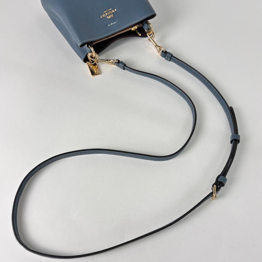 COACH（コーチ） ロゴ ショルダーバッグ ミニタウン レザー ブルー