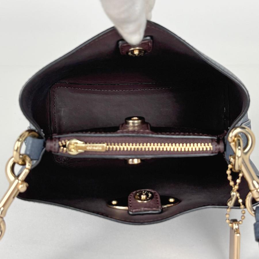COACH（コーチ） ロゴ ショルダーバッグ ミニタウン レザー ブルー
