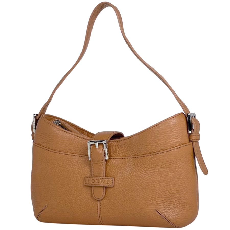 LOEWE（ロエベ） ロゴ ショルダーバッグ レザー ブラウン レディース