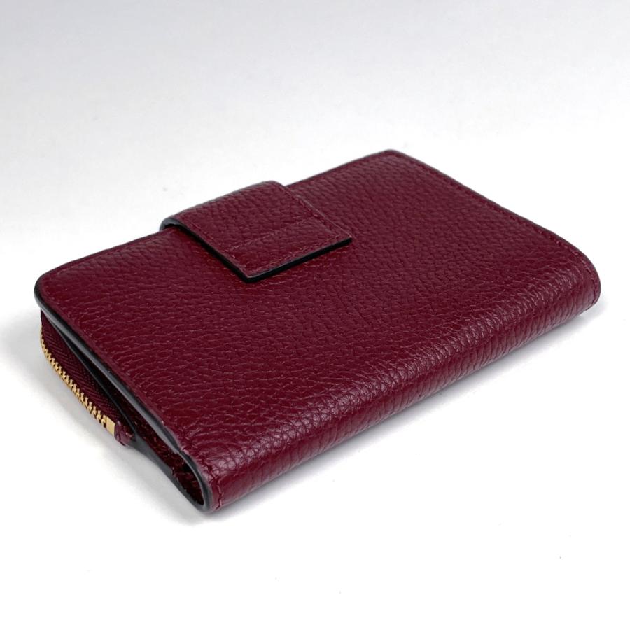 美品　GUCCI インプリメ　ラウンドファスナー　インターロッキング　ボルドー GUCCI（グッチ） バンブー付き ダブルG ミディアム ウォレット 二
