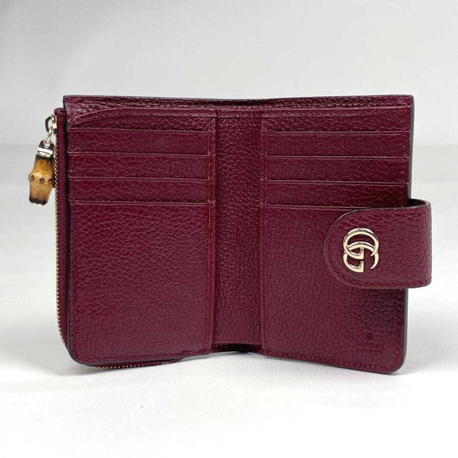 GUCCI（グッチ） バンブー付き ダブルG ミディアム ウォレット 二