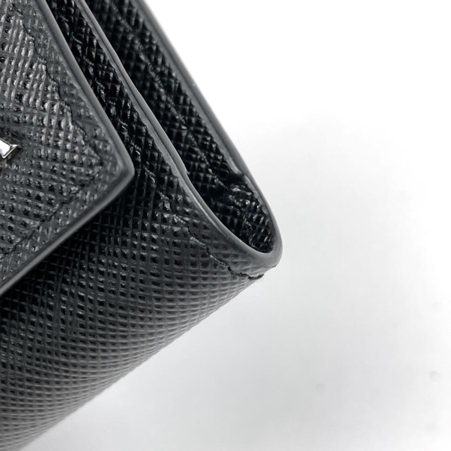 PRADA（プラダ） ロゴ 6連 キーケース キーリング 鍵入れ レザー ネロ