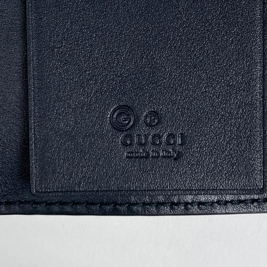 未使用品　GUCCI グッチ 6連キーケース メタリックネイビー　リボン GUCCI（グッチ） マイクログッチシマ 6連 キーケース 鍵入れ