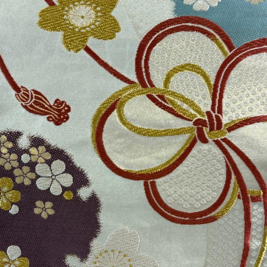 A 102六通柄袋帯 桜 金糸 振袖向き 美品 袋帯 秀品 振袖向き 辻が花柄 