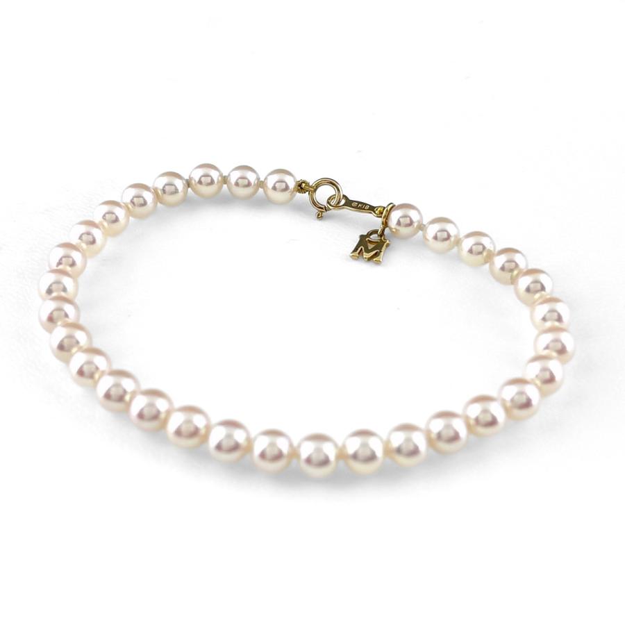 【美品】ミキモト パール ベビーパール ブレスレット K18WG MIKIMOTO（ミキモト） MIKIMOTO Mチャーム ベビーパール YG イエロー