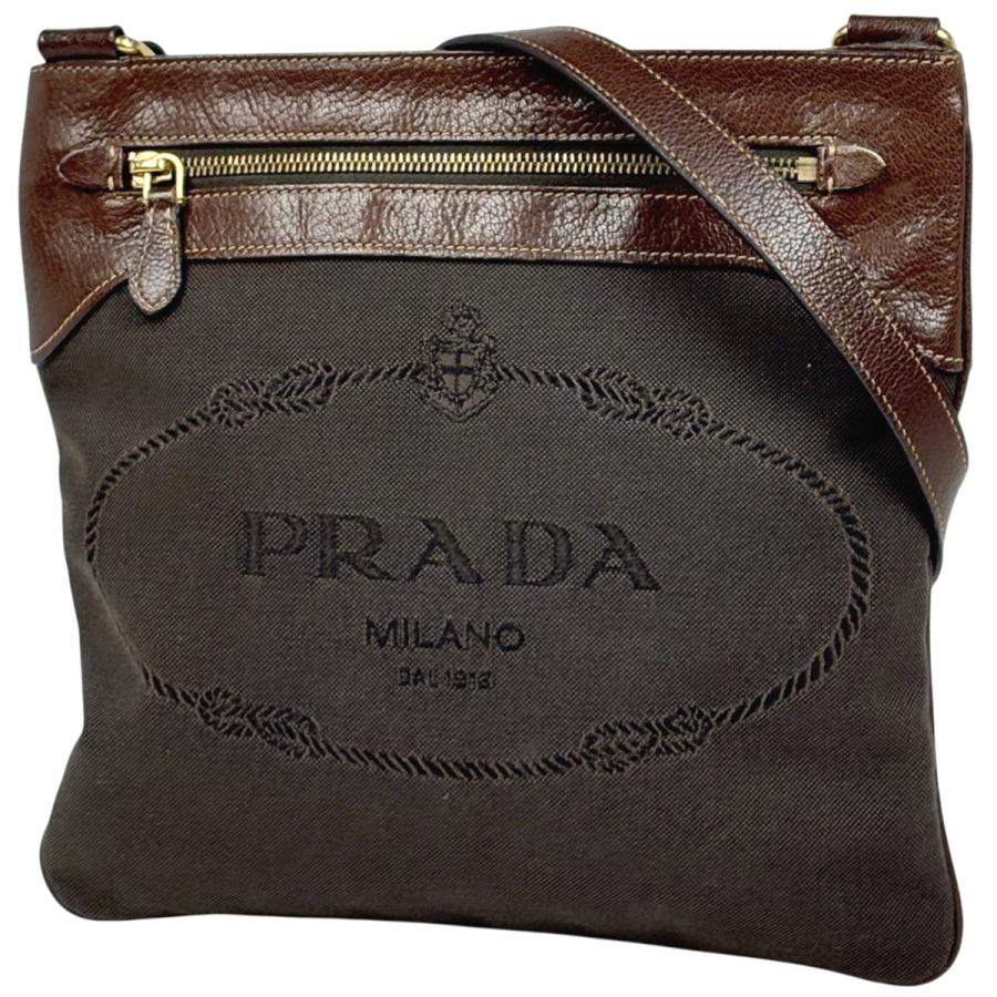 PRADA（プラダ） ロゴジャガード ショルダーバッグ キャンバス 