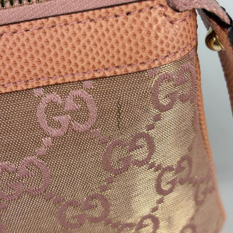 GUCCI（グッチ） アクセサリーポーチ GG柄 ビー GGキャンバス ピンク