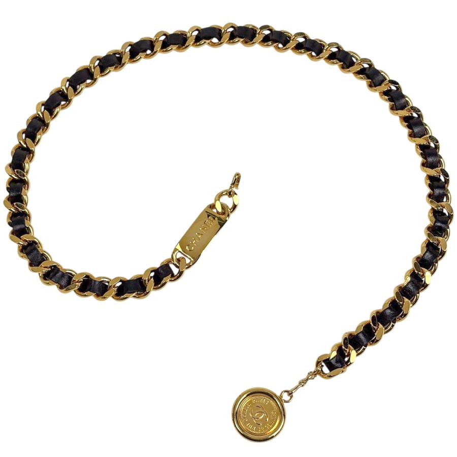 CHANEL（シャネル） ベルト ココマーク チェーン GP レザー ゴールド