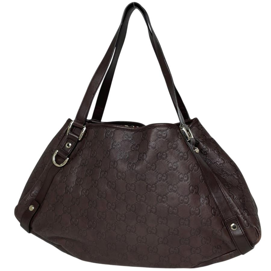 GUCCI グッチ シマレザー アビー　ハンドバッグ　トートバッグ　 ブラウン GUCCI（グッチ） トートバッグ グッチシマ アビー シマレザー ブラウン
