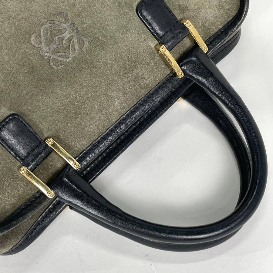 LOEWE（ロエベ） アマソナ28 ハンドバッグ アナグラム ロゴ スエード