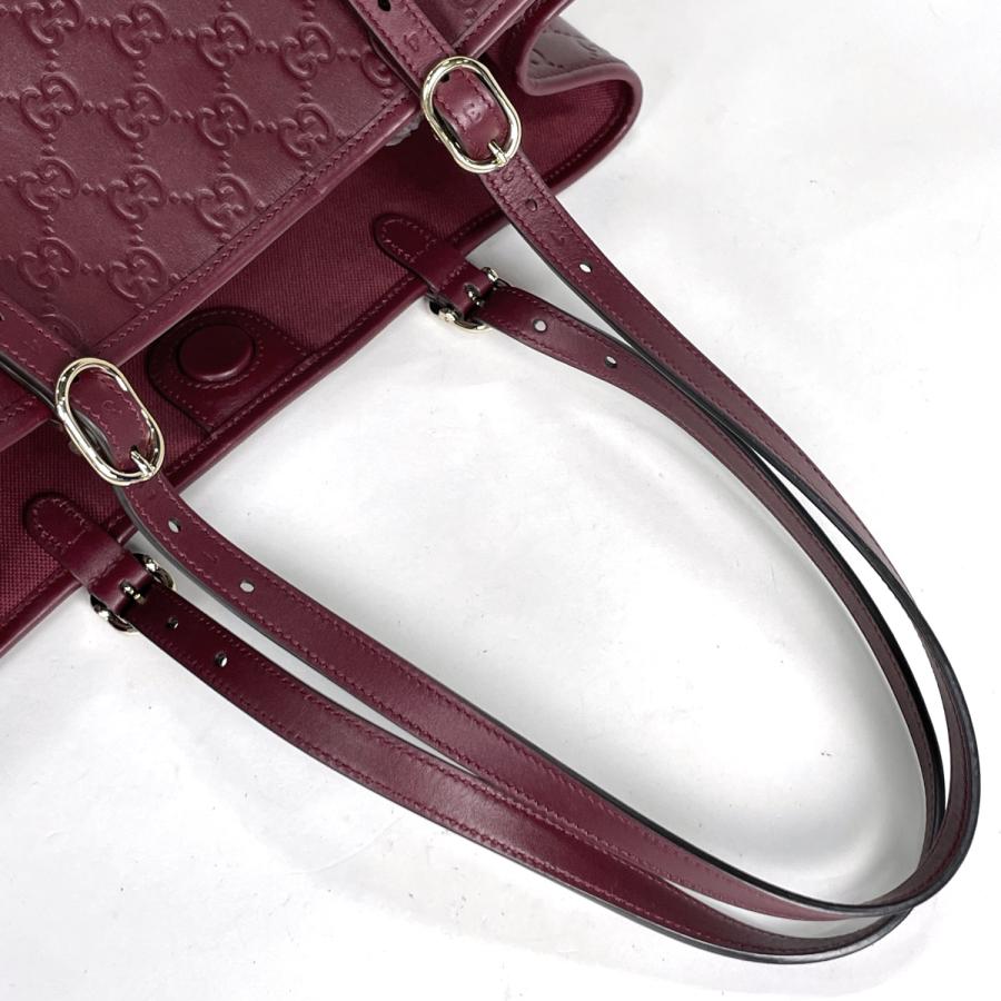 GUCCI グッチ シマレザー トートバッグ ボルドー GUCCI（グッチ） GUCCI GGエンブレム ラージ トートバッグ グッチシマ