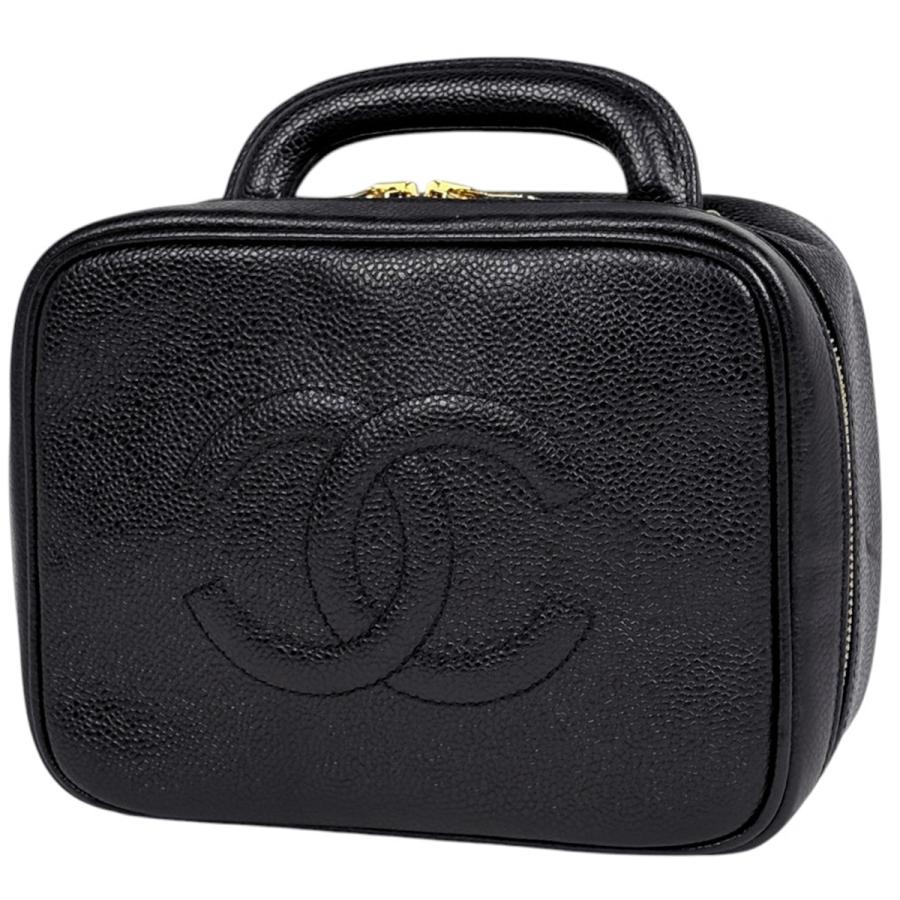 CHANEL海外ノベルティ　バニティ　化粧ポーチ　　ココマークチャーム　ブラック CHANEL（シャネル） 化粧ポーチ ココマーク バニティバッグ 2WAY