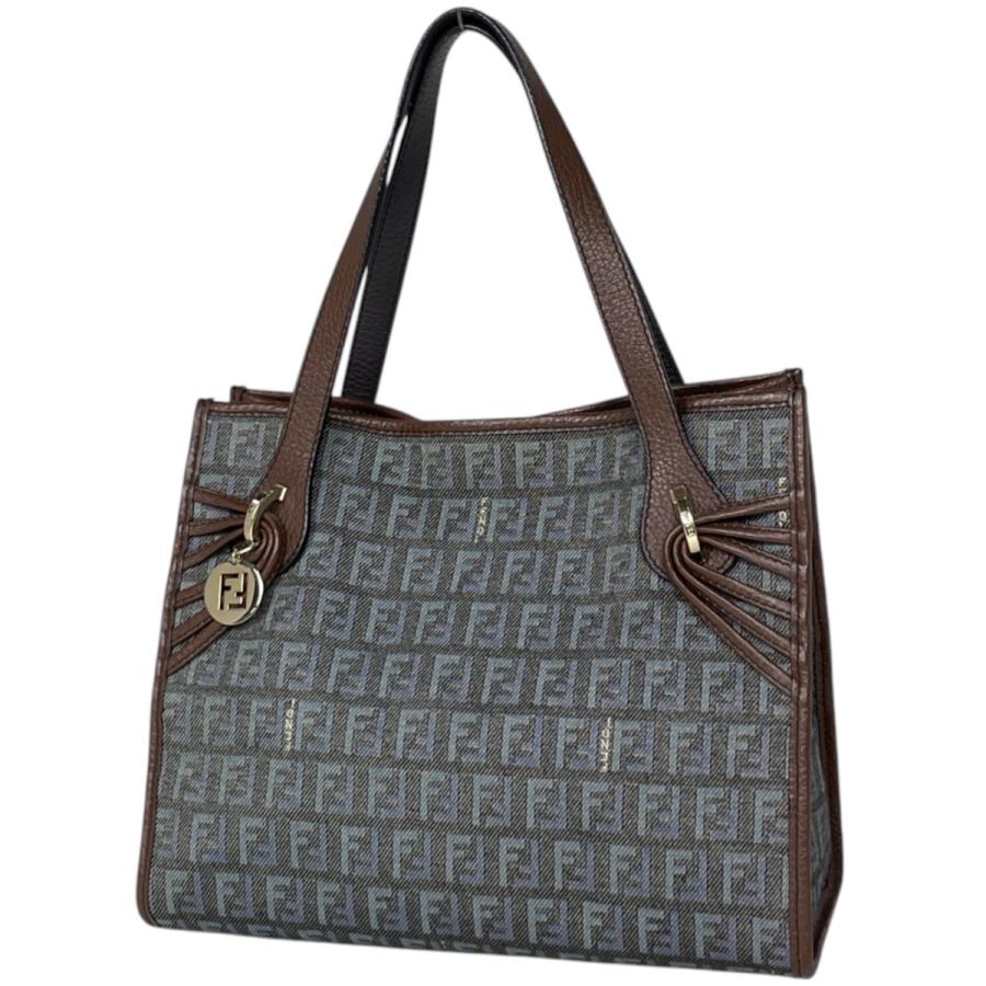 FENDI（フェンディ） トートバッグ ズッキーノ柄 キャンバス グリーン