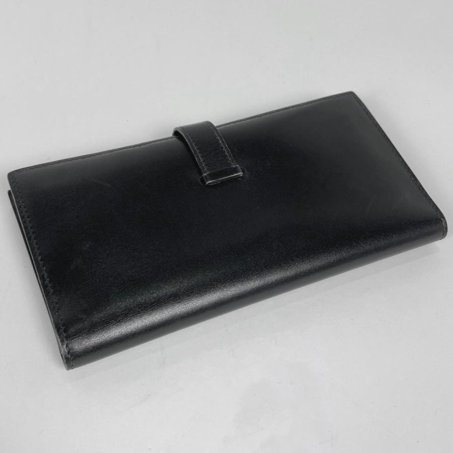 HERMES（エルメス） ベアン 長財布 ボックスカーフ ブラック □H 